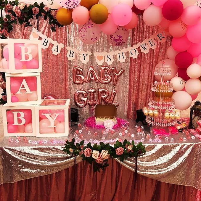 Poise3EHome 8FT x 8FT Sequin Photography Backdrop Curtain for Party Decoration, Fuchsia Pink