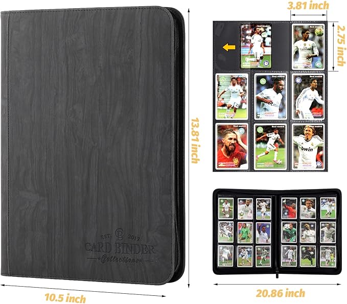 Trading Card Binder, Card Collection Binder Album Folder with 540 Side Loading Pockets, 9 Pocket Trading Card Album Folder for TGC,MTG, Baseball Cards, Yugioh.