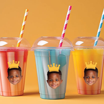 Big Dot of Happiness Custom Photo Crown - Party Favors - Fun Face Cut-Out Stickers - Set of 24