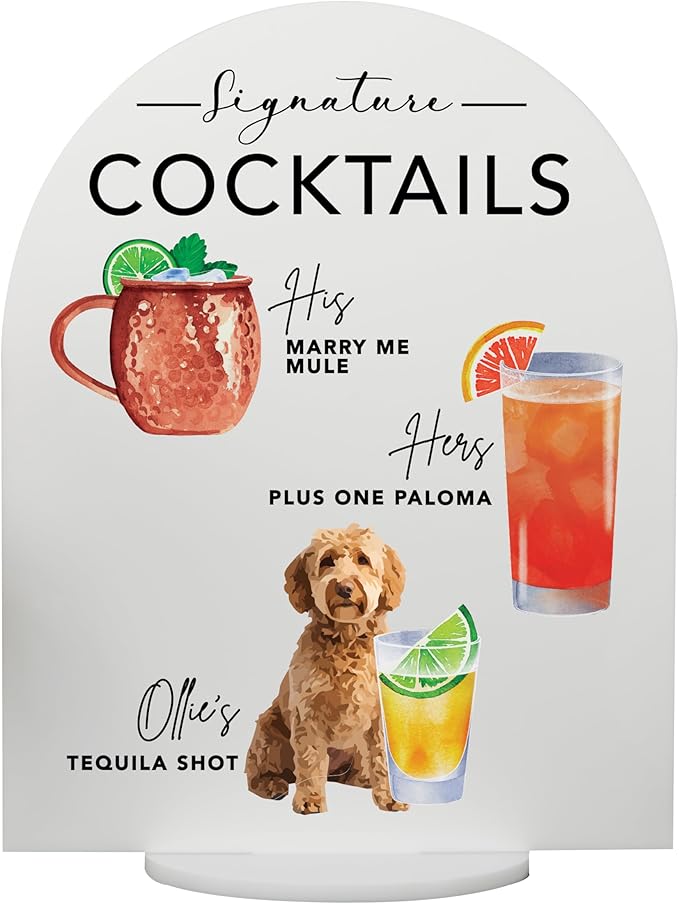 Pet Signature Drink Wedding Signs