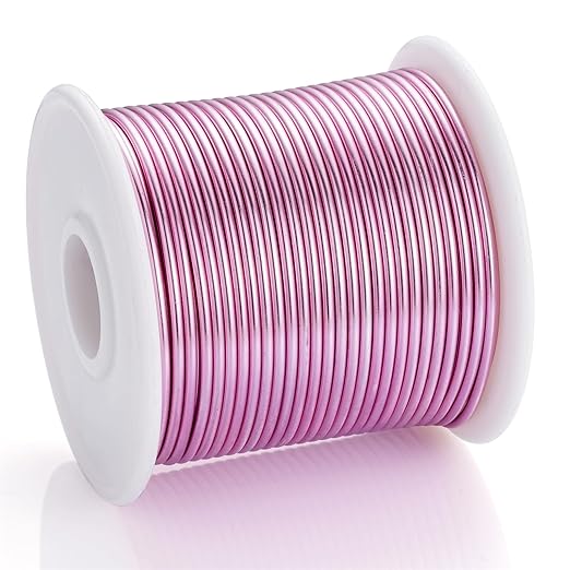 12 Gauge Pink Aluminum Craft Wire (105FT) - Anodized for Jewelry Making, Beading Floral, Plant Gardening, Sculpting & Modeling Craft Wire(Pink #13, 2mm)