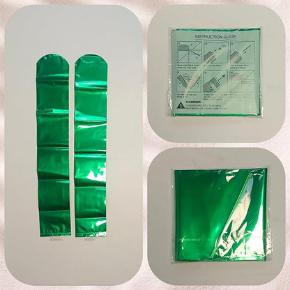 48pcs Round Head Boom Sticks Thunder Sticks Cheering Sticks Team Spirit Plastic Cheerleading Spirit Stick Clapper Inflatable Noise Maker Sports Supply (Metallic Green)