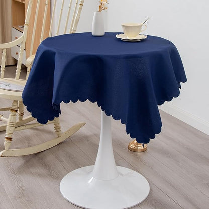 Square Navy Tablecloth 43 x 43 Inch Polyester Fabric Washable Table Cloth Decorative Wrinkle Resistant Solid Color Table Cover for Kitchen Dinning Party Wedding Camping