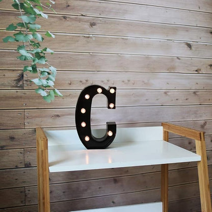 OYCBUZO Light Up Black Alphabet Marquee Letters Sign LED Marquee Number Lights Sign for Night Light Home Bar Christmas Lamp Birthday Wedding Party Decoration C