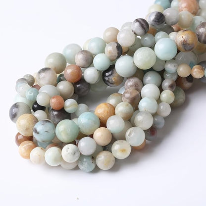 Fancy Stone Beads for Jewelry Making DIY Craft Gemstone Beads Kit (10mm, 35pcs) Smooth Healing Crystal Beads for Bracelets, Necklaces, Home Decor