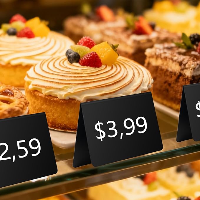4" x 3" Mini Chalkboard Signs for Food, 28 Pack Mini Table Chalkboard Signs for Buffet, Reusable Drink and Food Signs for Buffet Display, Party and Bakery
