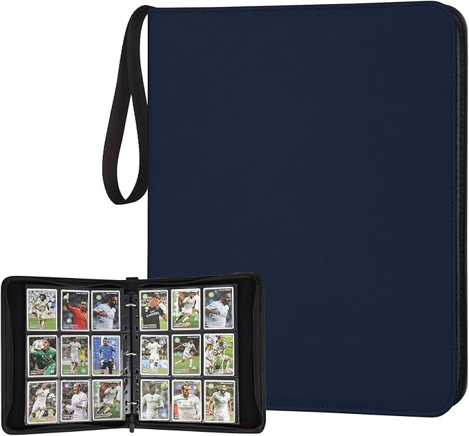 Trading Card Binder, 720 Pockets Card Binder, 9-Poccket Sided Pocket Sports Card Binder, Premium Card Binders Compatible with MTG, TCG, Baseball Cards(Dimond Blue)