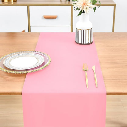Farmhouse Pink Table Runner Dining Table Runners 72 Inches Long Coffee Table Runner for Dresser Living Room Bedroom Holiday Party Banquet 12X72 Inch