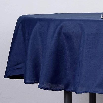 Efavormart Round Tablecloth, 90 Inch Stain & Wrinkle Resistant Washable Table Cloth, Decorative Polyester Fabric Table Cover for Banquet, Wedding, Dining- Navy Blue