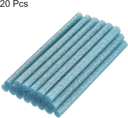 uxcell 20pcs Hot Glue Sticks for Glue Gun 11mm/0.43-inch x 4-inch Mini Hot Melt Adhesive Glue Stick Glitter Sky Blue