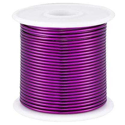 12 Gauge Purple Aluminum Craft Wire (105FT) - Anodized for Jewelry Making, Beading Floral, Plant Gardening, Sculpting & Modeling Craft Wire (Purple #11, 2mm)