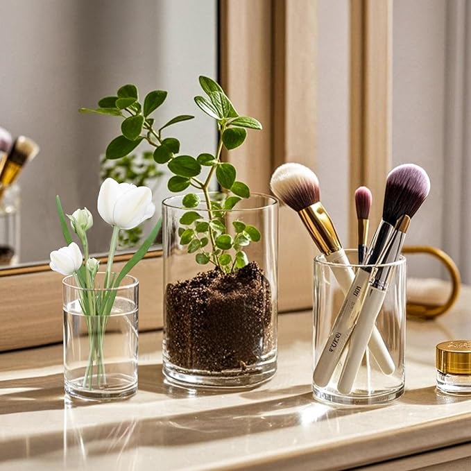 36pcs Glass Vase Cylinder for Centerpieces Small Flower Glass Clear Home Decor Centerpiece Table Flower Vase Decorations for Wedding＆Holiday 4,4.7,6Inch Tall