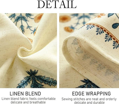 ISAENNE Designer French Pale Yellow Round Tablecloth,Linen Floral Table Cloth,Wrinkle Resistant Decor Tablecloths for Dining Thanksgiving Banquet Kitchen Party,Diameter 67"-Estevan A