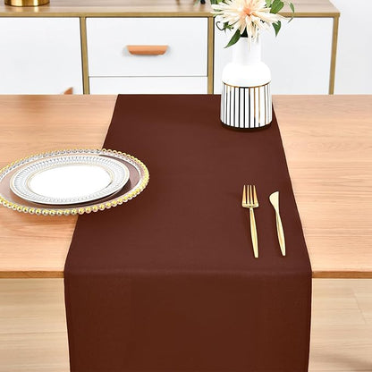Farmhouse Chocolate Table Runner Dining Table Runners 72 Inches Long Coffee Table Runner for Dresser Living Room Bedroom Holiday Party Banquet 12X72 Inch