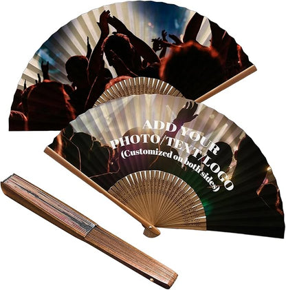 Decorative Folding Fans Personalized Fans Custom Fans Handheld Clack Fans for Line Dancing Customized with Picture Text, Fans Foldable for Line Dancing Wedding Saloon Cosplay Party Props
