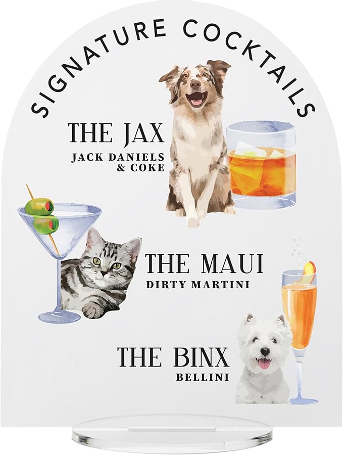 Pet Signature Drink Wedding Signs