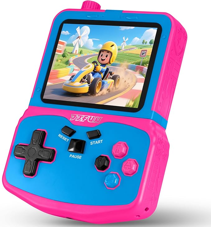 Handheld Game Console for Girls, 220 Retro Games Built-in, 3.5'' HD IPS Screen, Rechargeable Mini Portable Video Game Player for Travel & Car Trips, Gift for Kids (Rose Red)