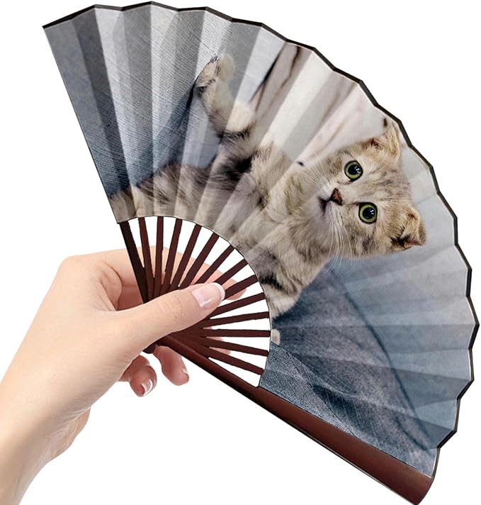 Decorative Folding Fans Personalized Fans Custom Fans Handheld Clack Fans for Line Dancing Customized with Picture Text, Fans Foldable for Line Dancing Wedding Saloon Cosplay Party Props