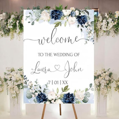Personalized Welcome To Our Wedding Sign, Wedding Decorations, Flowers Wedding Sign #2, Vesion 2
