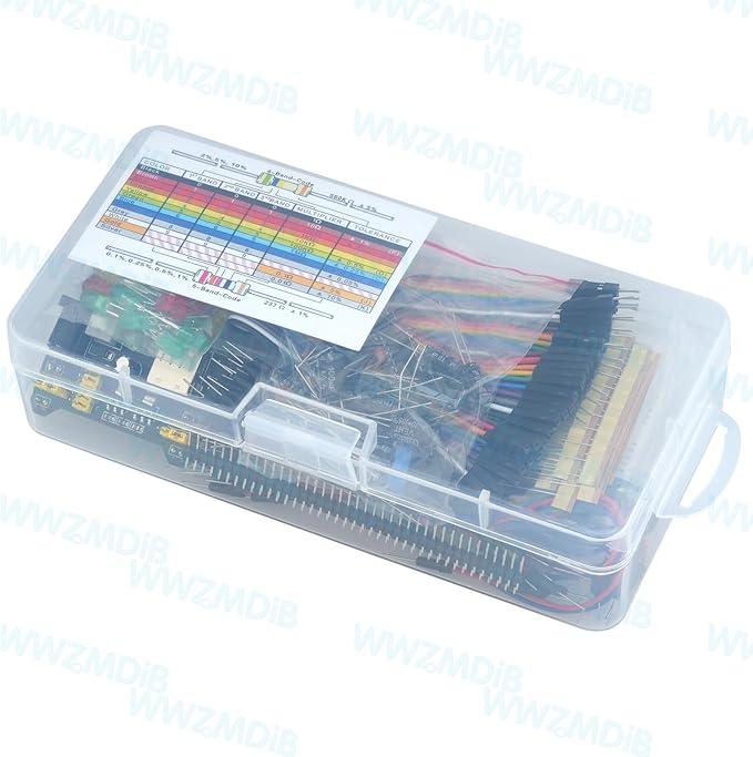 WWZMDiB 438 Pcs Electronics Breadboard Kit Beginner Starter Kit Compatible with Arduino,STM32,Raspberry Pi