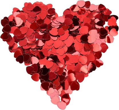Red Metallic Foil Confetti(0.59 inch) Heart Glitter Table Confetti for Party Wedding Decorations,2.11 OZ per pack