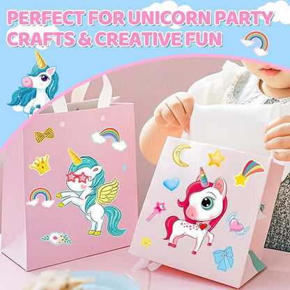Aowplc 30 Sheets Make a Unicorn Stickers for Kids Party Favors, Birthday Decorations & Craft Activities