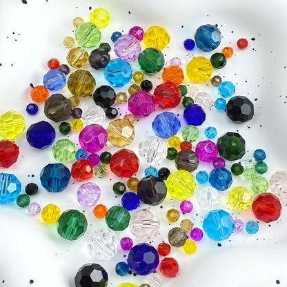 50 PCS 10mm Crystal Glass Beads Round Multiple Faceted Loose Spacer Glass Beads for DIY Handcrafte Bracelet Necklace Earring Jewelry Making(Sapphire)