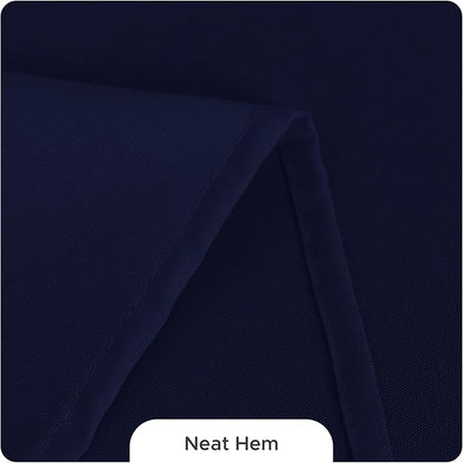 Fitable 8 Pack Round Tablecloths: Stain Resistant Wrinkle Free Circle Table Clothes, Washable Reusable Polyester Table Covers for Wedding Party Birthday Banquet Reception(Navy, 84 Inch)