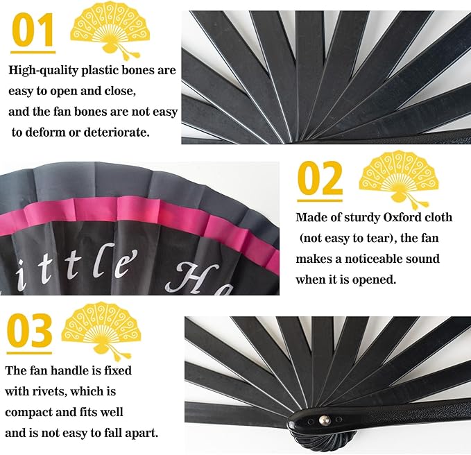Custom Fans with Your Photo/Text - Personalized Folding Hand Fan for Line Dancing, Weddings, Parties | Decorative Gift for Women, Church Events & Dance Performances (100, 13 Inch)