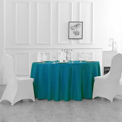 70 inch Round Tablecloth Washable Polyester Table Cloth Decorative Table Cover for Wedding Party Dining Banquet（70 inch, Caribbean Blue）