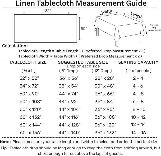 Solino Home Linen Indigo Blue Tablecloth 60 x 132 Inch - Classic Hemstitch, 100% Pure Linen Rectangular Tablecloth - Machine Washable Table Cloth for Fall, Autumn