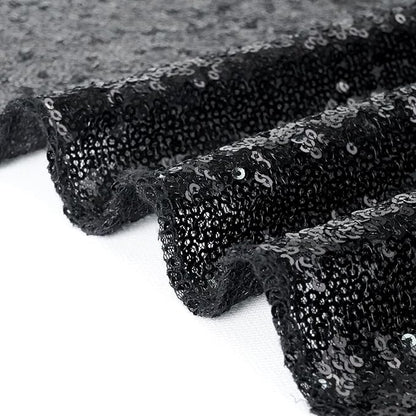 Eternal Beauty Black Sequin Backdrop, 7x7 Ft Halloween Glitter Background Curtains for Shimmer Photography Party Wedding Birthday Back Drop Decor