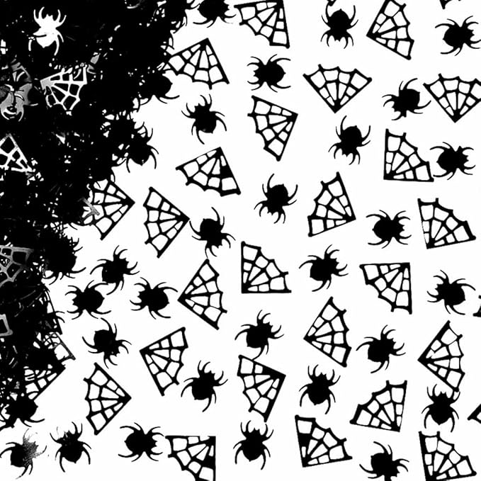 Halloween Party Confetti Glitter Spider Web Foil Metallic Confetti Sequin Plastic Spider Web Confetti Trick or Treat Party Table Scatter Confetti Sprinkle for Halloween Party Table Decoration, 60g