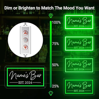 Custom Bar Neon Sign, Personalized LED Beer Signs for Home Bar Man Cave, Customized Neon Light for Men Dad Gifts, Customizable Neon Signs for Pub Tavern Bistro Lounge Party Business Wall Decor