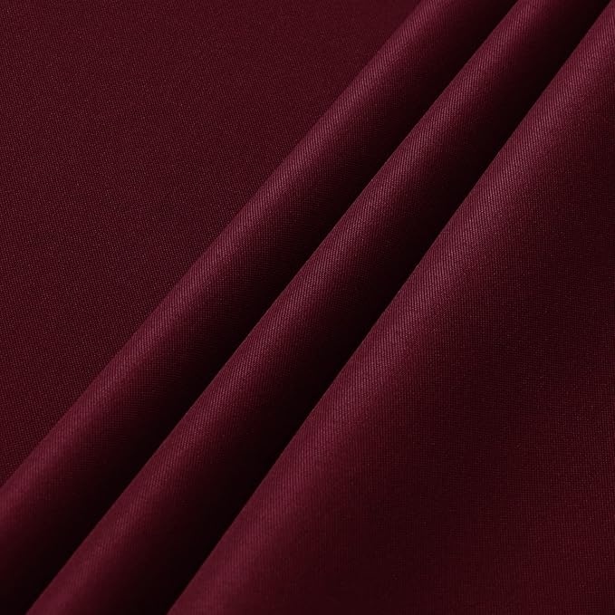 sancua 2 Pack Round Tablecloth 60 Inch Burgundy, Stain and Wrinkle Resistant Table Cloth - Washable Polyester Table Cover for Dining Tables, Buffet Parties and Camping