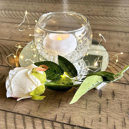 9PCS Small Round Mirror Centerpieces for Tables, 6inch Acrylic Circle Mirror Centerpieces for Table Candle Plate Circle Mirror Trays for Wedding Centerpieces Party Decorations