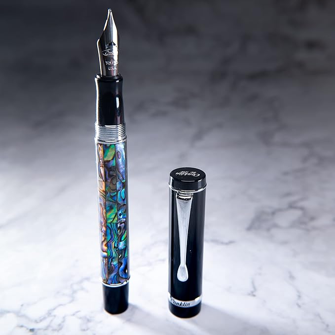Conklin Duragraph Fountain Pen Abalone Nights - Flex Nib, Dynamic Writing Tool with Exquisite Abalone Finish