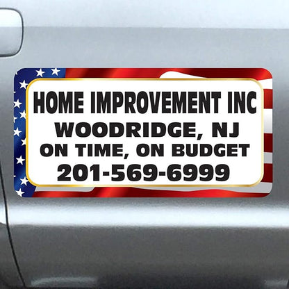 Car Magnet Signs Custom - 24"x12" (Set of 2), 30-mil Thickness with Rounded Corners (US Flag)
