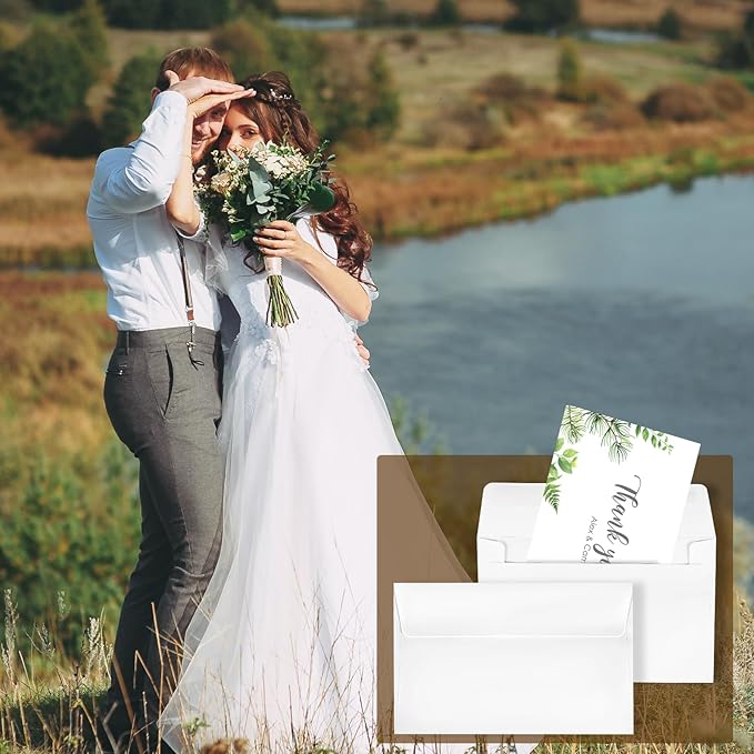 gisgfim 1000 Pcs A6 Envelopes 4.75x6.5 Inches Self Adhesive Invitation Envelopes for 4x6 Cards Printable Mailing Mailers Bulk for Wedding Baby Shower Postcard Photo Thank Notes Greeting Card