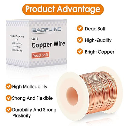 99.9% Soft Copper Wire, 18 Gauge/ 1 mm Diameter, 213 Feet / 65m, 1 Pound Spool Pure Copper Wire, Jewelry Making Wire Craft Wire