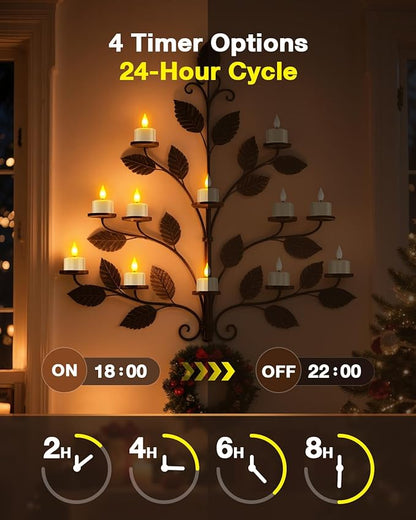 SoulBay Flameless Candles with Remote Control Timer & Charging Base, 12pcs USB Rechargeable Battery LED Tea Lights Candles Small Votive for Lantern Pool Mantle Weddings Emergency Christmas Decorative