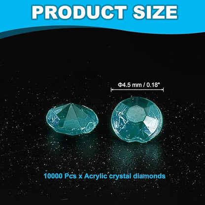 PATIKIL 10000 Pcs Wedding Table Scatter Confetti Crystals 4.5mm Acrylic Diamonds Vase Fillers Gems for Table Centerpiece Decorations Party Vase Beads, Blue Green