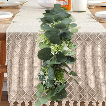 Uguisu 5.9ft Artificial Greenery Garland, Eucalyptus Garland, Fake Greenery Hanging Vine Decorations for Wedding Arch, Table, Party, Backdrop, Mantel, Indoor and Outdoor Home Decor. (1pcs/Green)