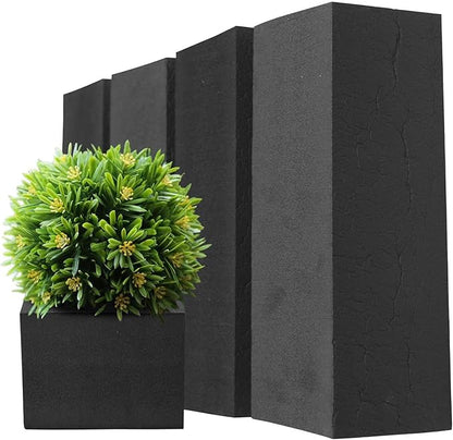 XCEL Floral Foam Blocks - Reusable, Weather Resistant Foam - Perfect for Fresh & Artificial Flower Arrangements, Crafts, Planter Boxes, Home Decor & More - 4-Pk, Black (9” x 3” x 3”)
