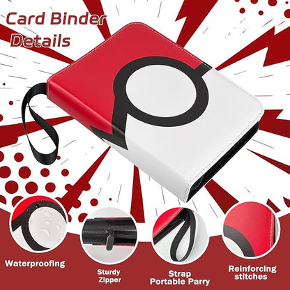 440 Pockets Card Binder, Portable Trading Card Binder with 55 Removable Sleeves, Waterproof Card Holder Album, Card Bunder with Zipper