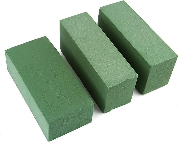 KIMOBER Wet Floral Foam Bricks,Green Foam Blocks for Flower Arrangement, Wedding,Party Decoration, Pack of 3