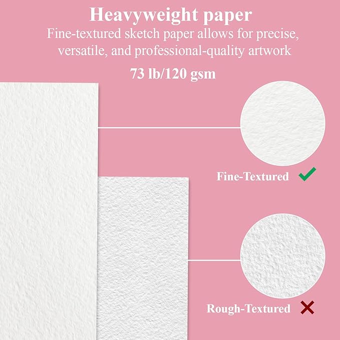 Cute Sketchbook Pink, 9"x12" Sketch Book for Teen Girls, 100 Sheets Girl Sketchbook 73lb/120gsm Drawing Paper for Kids, Art Supplies for Teens 14-16 Girls.