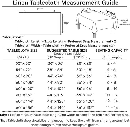 Solino Home Linen Red Tablecloth 60 x 102 Inch - 100% Pure Linen Rectangular Tablecloth - Machine Washable Table Cloth for Christmas, Holiday - Fete