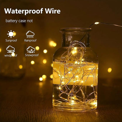 4-Pack Fairy Lights Battery Operated with Timer, Waterproof 16FT 50 LED String Lights Indoor Outdoor, Cuttable Starry Fairy Lights for Home Bedroom Classroom Dorm Wedding Christmas Decor (Warm White)