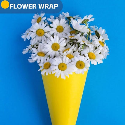 Halloween Wrapping Paper, 15"x900" Yellow Art Craft Poster Construction Bulletin Board Decorative Paper Roll for Gift Wrapping, Halloween, Birthday, Anniversary, Eid, Bouquet Flower Packing 80GSM 55LB
